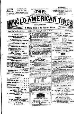cover page of Anglo-American Times published on May 18, 1888