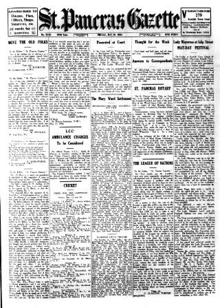 cover page of St. Pancras Gazette published on May 18, 1934