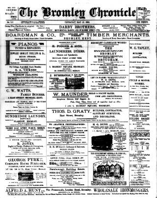 cover page of Bromley Chronicle published on May 18, 1905