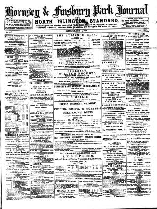 cover page of Hornsey & Finsbury Park Journal published on May 18, 1889
