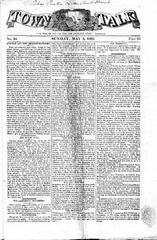 cover page of Town Talk 1822 published on May 5, 1822