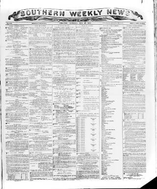 cover page of Southern Weekly News published on May 18, 1889