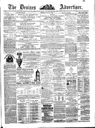 cover page of Devizes and Wilts Advertiser published on May 18, 1876