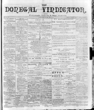 cover page of Donegal Vindicator published on May 18, 1889