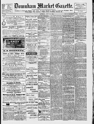 cover page of Downham Market Gazette published on May 18, 1895