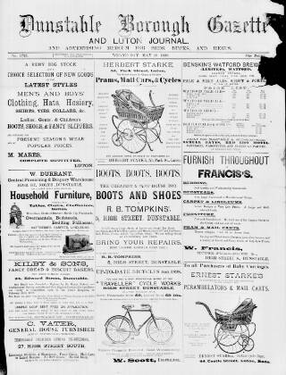 cover page of Dunstable Gazette published on May 18, 1898