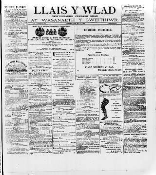 cover page of Llais Y Wlad published on May 18, 1883