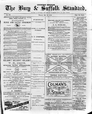 cover page of Bury & Suffolk Standard published on May 18, 1880