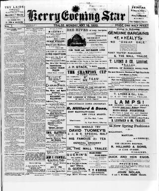 cover page of Kerry Evening Star published on May 18, 1903