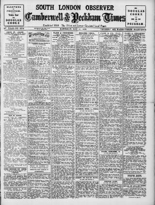 cover page of South London Observer published on May 18, 1929