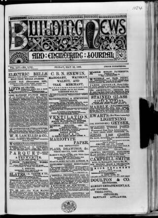 cover page of Building News published on May 18, 1888