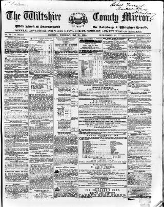 cover page of Wiltshire County Mirror published on May 18, 1864