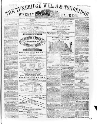 cover page of Tunbridge Wells Weekly Express published on May 18, 1869