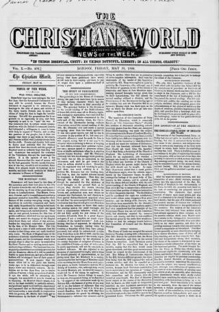 cover page of Christian World published on May 18, 1866