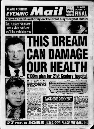 cover page of Sandwell Evening Mail published on May 18, 1995