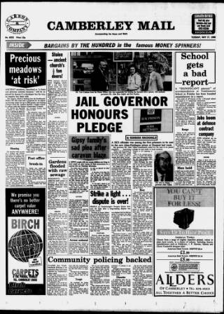 cover page of Camberley News published on May 17, 1988