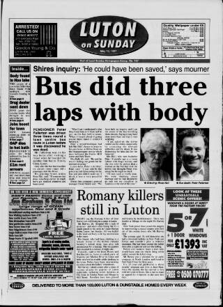 cover page of Luton on Sunday published on May 18, 1997