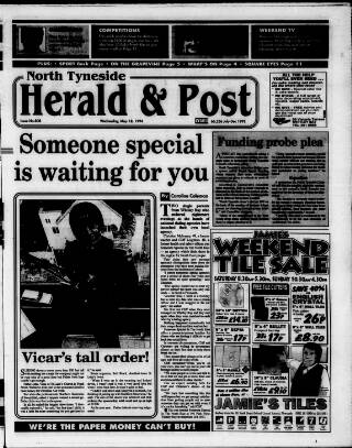 cover page of North Tyneside Herald & Post published on May 18, 1994