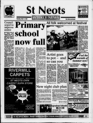 cover page of St. Neots Weekly News published on May 18, 1995