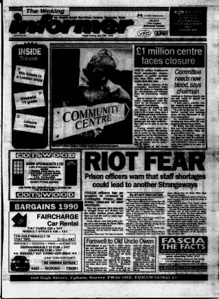 cover page of Woking Informer published on May 18, 1990