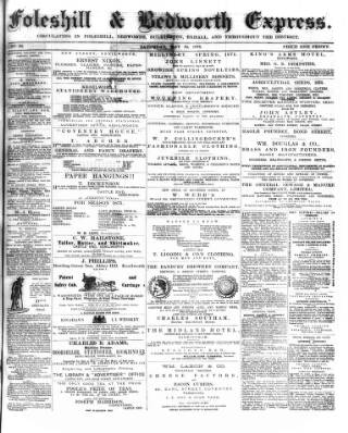 cover page of Foleshill & Bedworth Express published on May 15, 1875