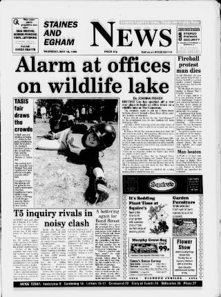 cover page of Staines & Egham News published on May 18, 1995