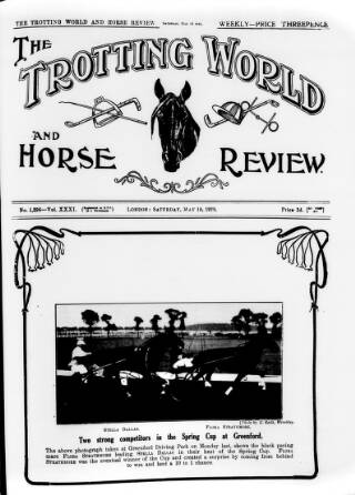 cover page of Trotting World and Horse Review published on May 18, 1929