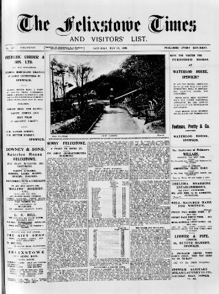 cover page of Felixstowe Times published on May 18, 1929