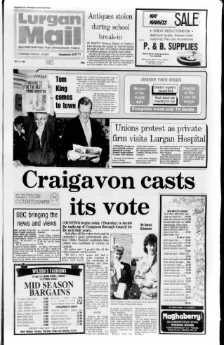 cover page of Lurgan Mail published on May 18, 1989