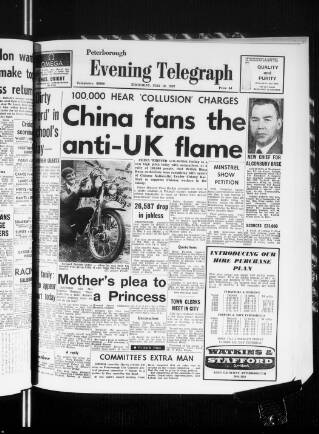 cover page of Peterborough Evening Telegraph published on May 18, 1967