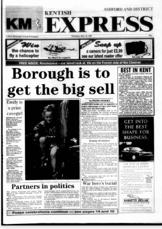 cover page of Kentish Express published on May 18, 1995