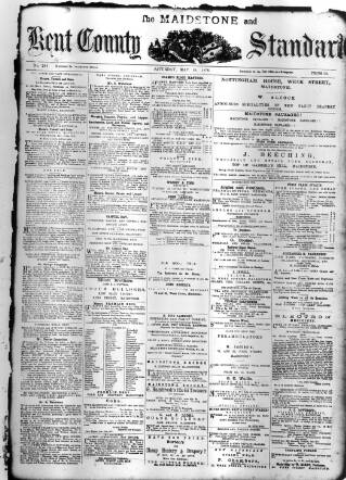 cover page of Kent County Standard published on May 18, 1878