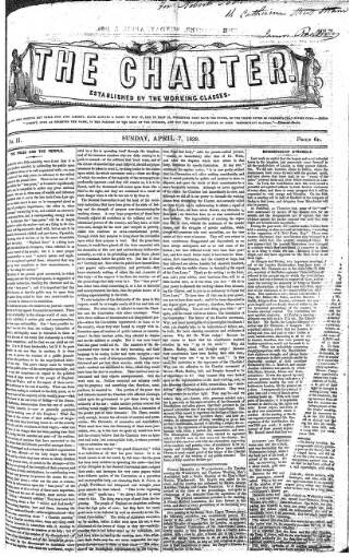 cover page of The Charter published on April 7, 1839