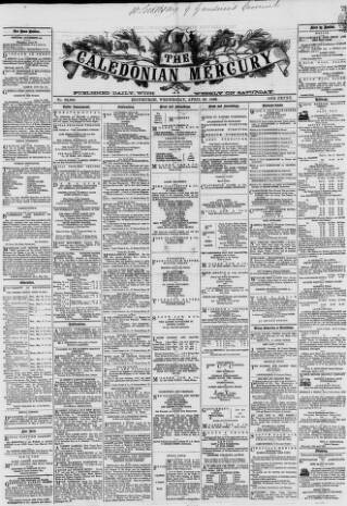 cover page of Caledonian Mercury published on April 25, 1866