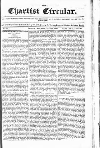 cover page of Chartist Circular published on June 26, 1841