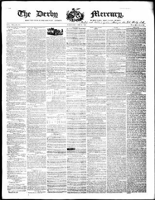 cover page of Derby Mercury published on April 19, 1848