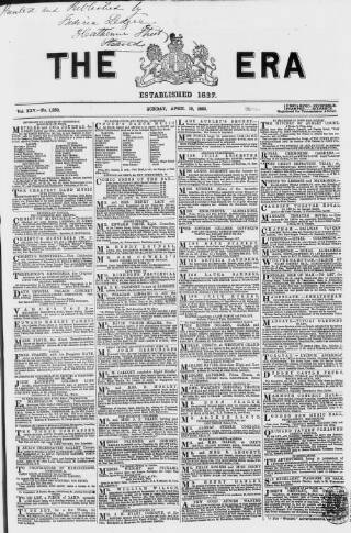 cover page of The Era published on April 19, 1863