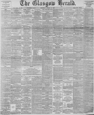 cover page of Glasgow Herald published on August 11, 1892