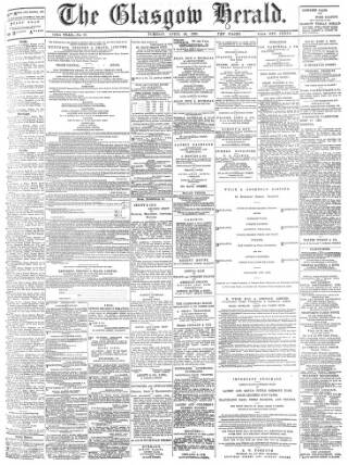 cover page of Glasgow Herald published on April 24, 1900