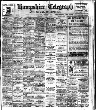 cover page of Hampshire Telegraph published on August 12, 1910