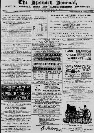 cover page of Ipswich Journal published on April 26, 1879