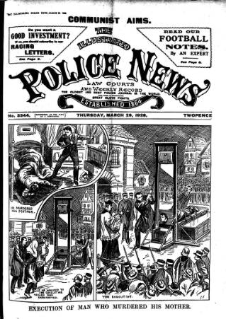 cover page of Illustrated Police News published on March 29, 1928