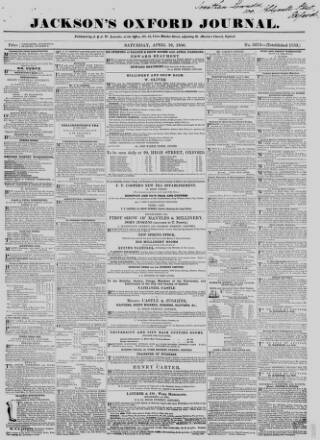 cover page of Oxford Journal published on April 19, 1856