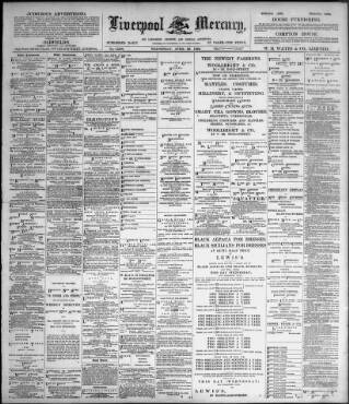 cover page of Liverpool Mercury published on April 20, 1898