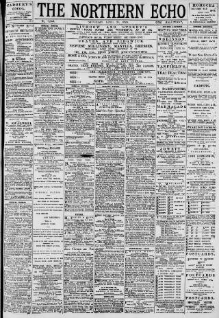 cover page of Northern Echo published on April 27, 1895