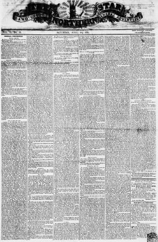cover page of Northern Star and Leeds General Advertiser published on April 20, 1839