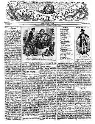 cover page of The Odd Fellow published on April 27, 1839