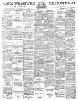 cover page of Preston Chronicle published on April 27, 1878