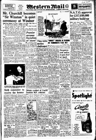 cover page of Western Mail published on April 25, 1953