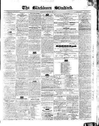 cover page of Blackburn Standard published on April 25, 1849